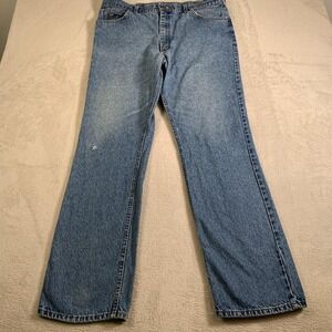 Vintage Lee Jeans Mens 40x34(38x34) Blue Denim Relaxed Fit Straight Leg Rise 90s